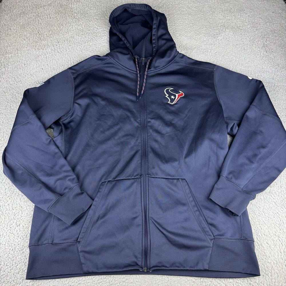 Nike NFL Houston Texans Men's 3xL Therma-Fit Zip Hoodie Navy Blue On-Field